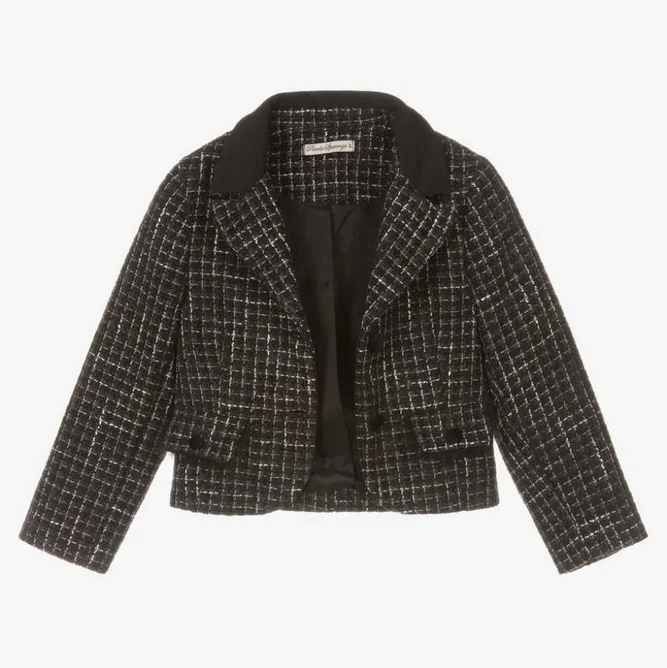 Girls Black Tweed Blazer