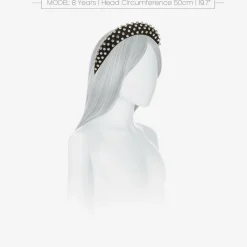 Girls Black Twill Diamanté Hairband
