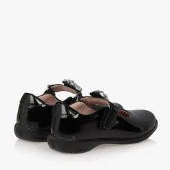Girls Black Unicorn Patent Leather Shoes