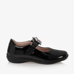 Girls Black Unicorn Patent Leather Shoes