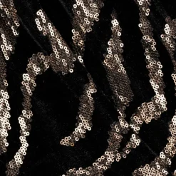 Girls Black Velour & Gold Sequin Skirt