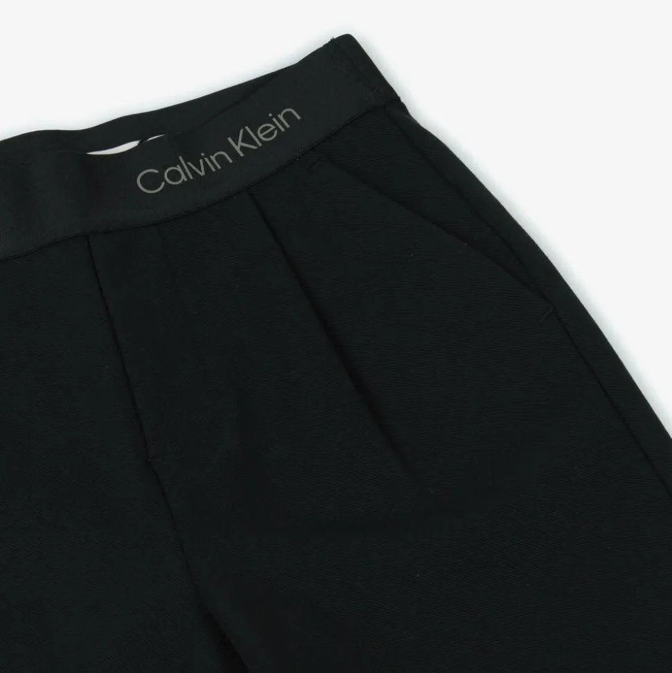 Girls Black Wide Leg Trousers