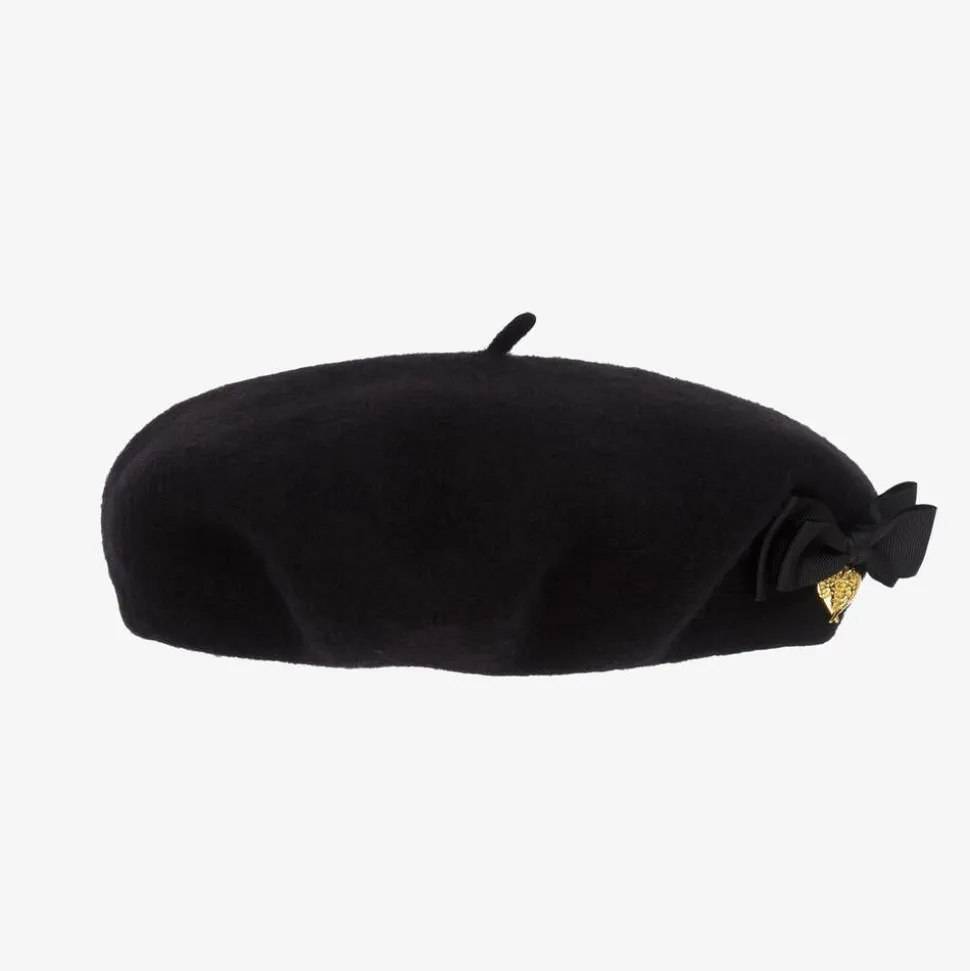 Girls Black Wool Beret