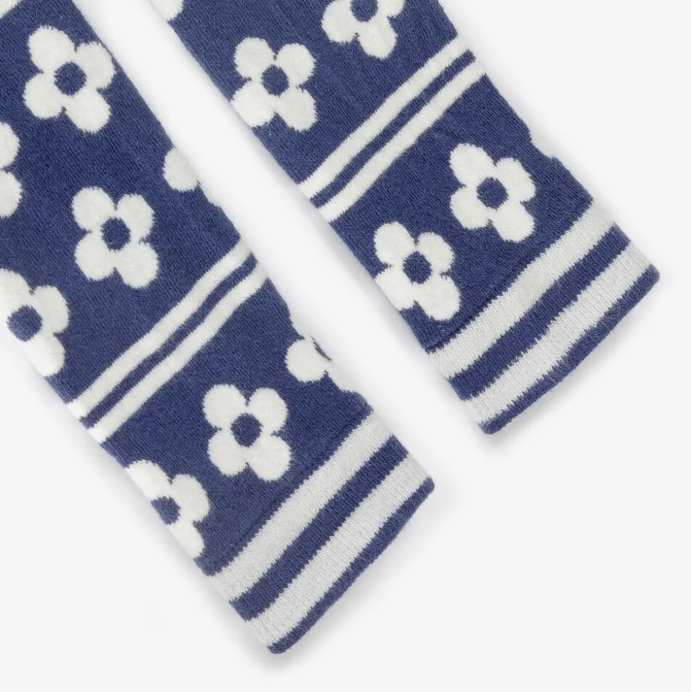 Girls Blue & Brown Cotton Leggings (2 Pack)