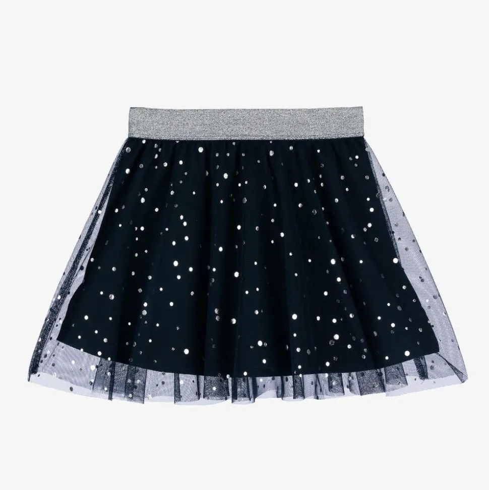 Girls Blue & Silver Tulle Skirt