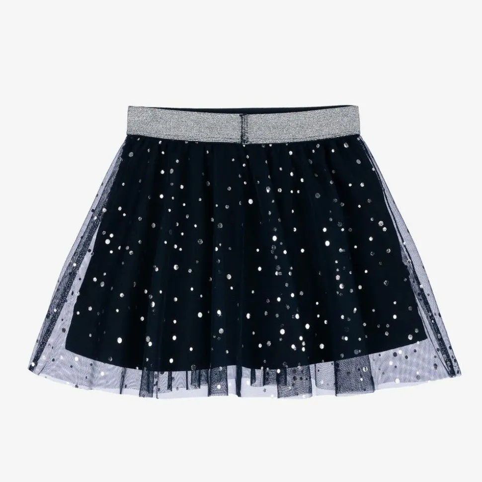 Girls Blue & Silver Tulle Skirt