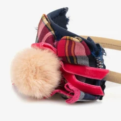 Girls Blue & Pink Tartan Hairband