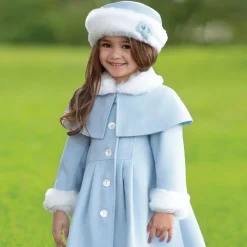Girls Blue Coat & Hat Set