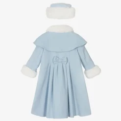 Girls Blue Coat & Hat Set