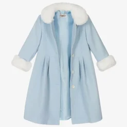 Girls Blue Coat & Hat Set