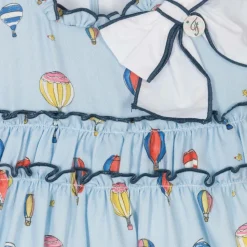 Girls Blue Cotton Balloon Dress