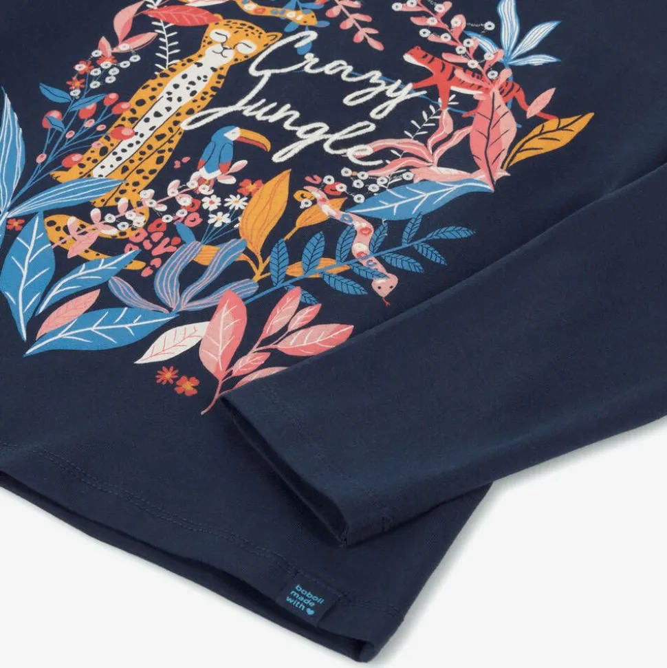 Girls Blue Cotton Jungle Top