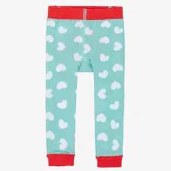 Girls Blue Cotton Leggings