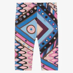 Girls Blue Cotton Vivara Leggings