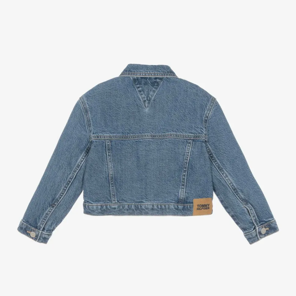 Girls Blue Cropped Denim Jacket