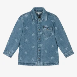Girls Blue Denim Stars Overshirt