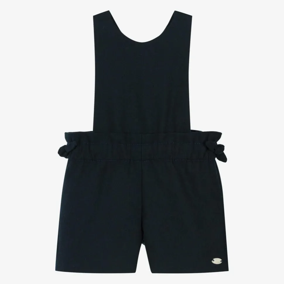 Girls Blue Dungaree Shorts
