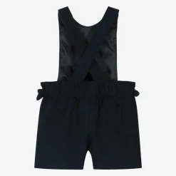 Girls Blue Dungaree Shorts