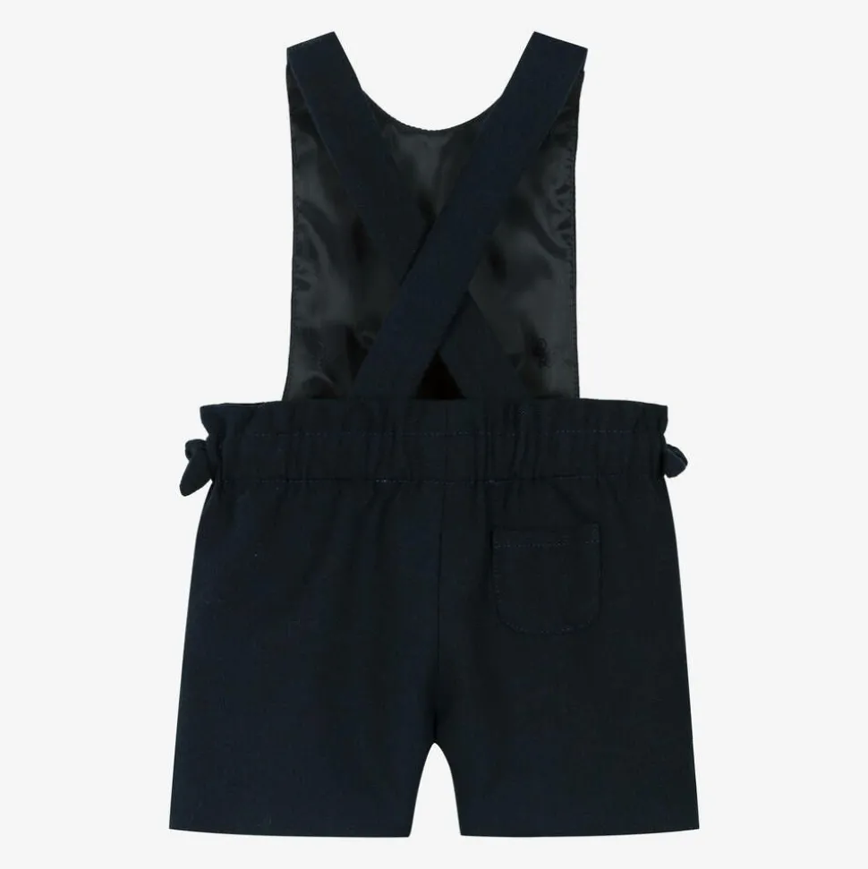 Girls Blue Dungaree Shorts
