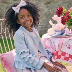 Girls Blue Faux Suede Biker Jacket