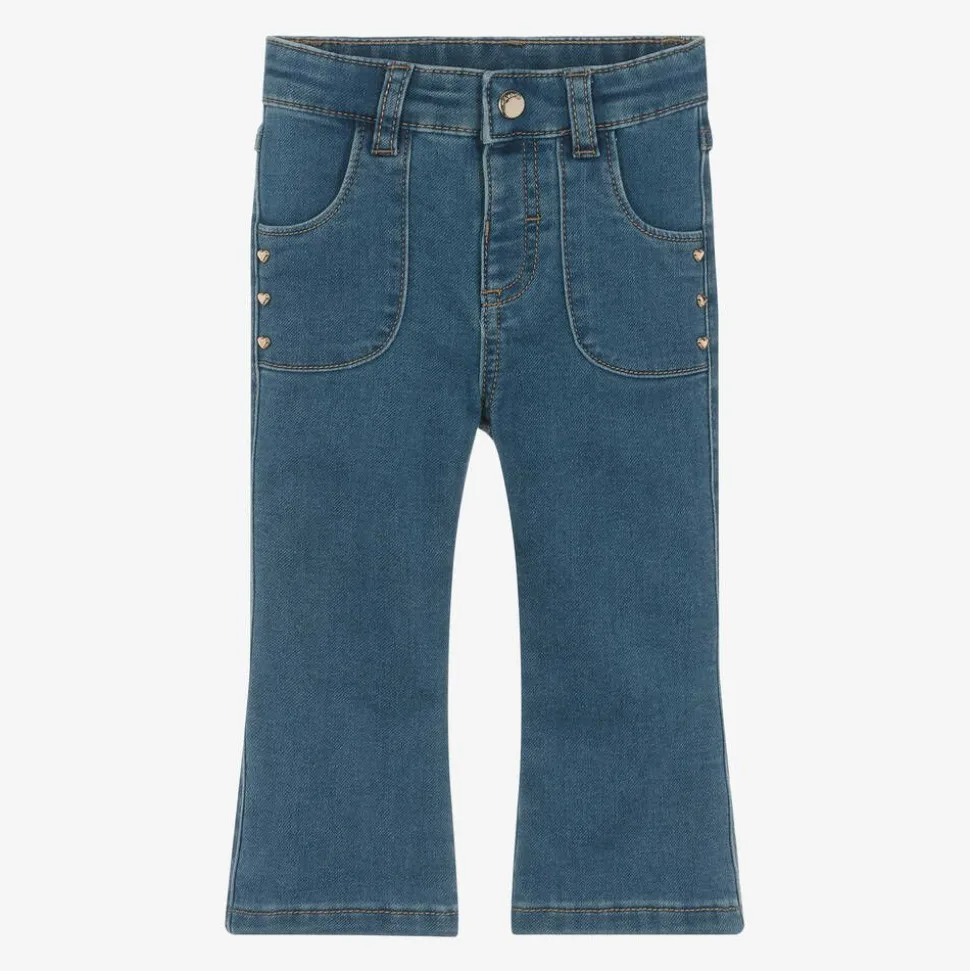 Girls Blue Flared Denim Jeans