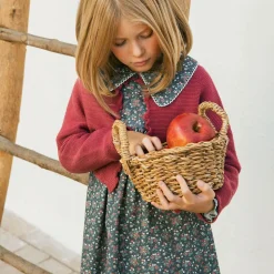 Girls Blue Floral Cotton Dress