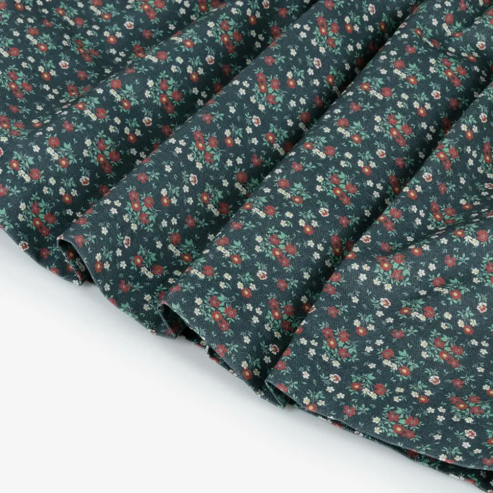 Girls Blue Floral Cotton Dress