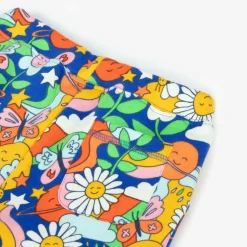 Girls Blue Floral Organic Cotton Joggers