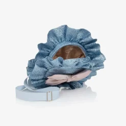 Girls Blue Glitter & Pink Bow Bag (12cm)