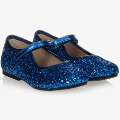Girls Blue Glitter Shoes