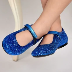 Girls Blue Glitter Shoes