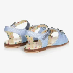 Girls Blue Horsebit Sandals