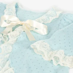 Girls Blue Knitted Dressing Gown