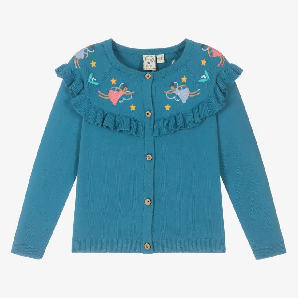 Girls Blue Knitted Fairy Cardigan