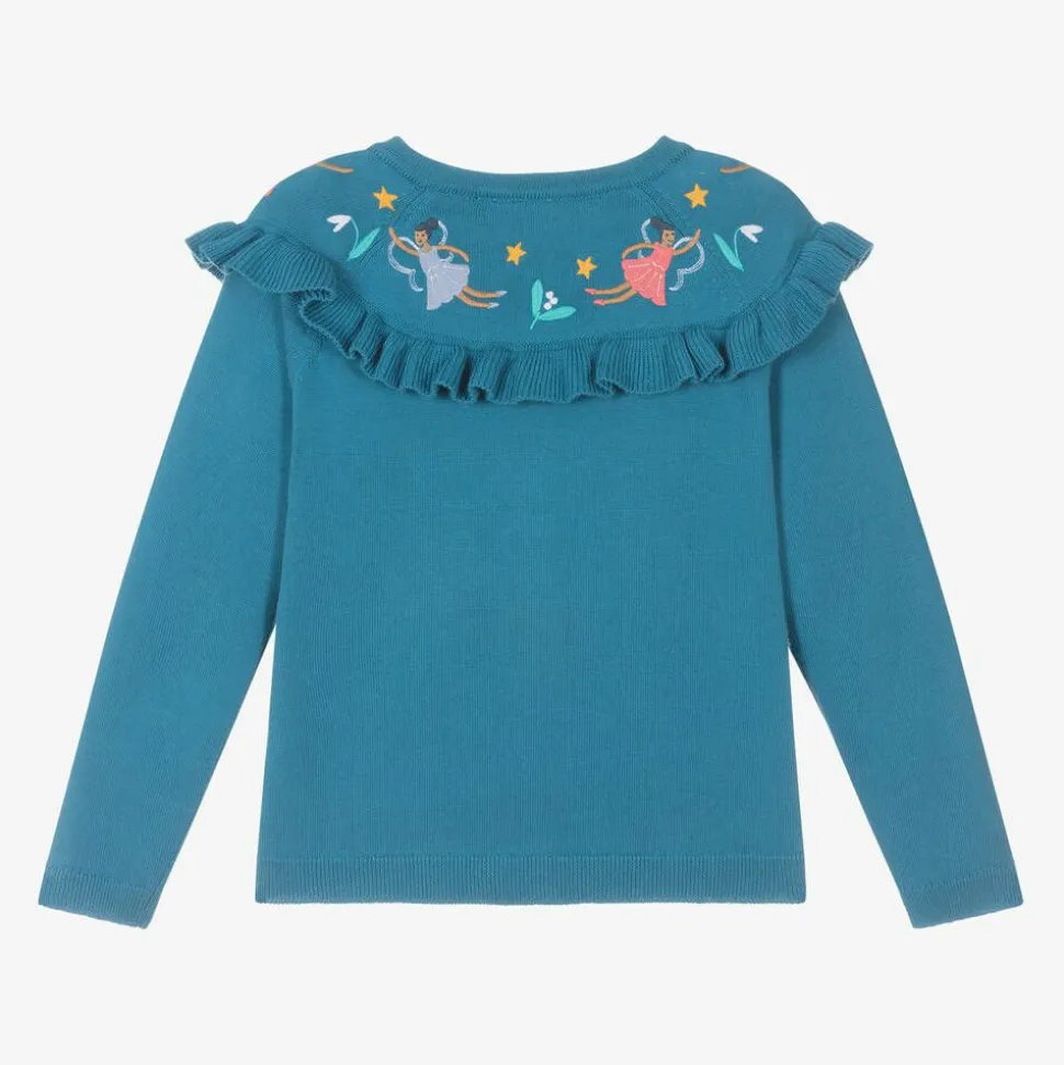 Girls Blue Knitted Fairy Cardigan