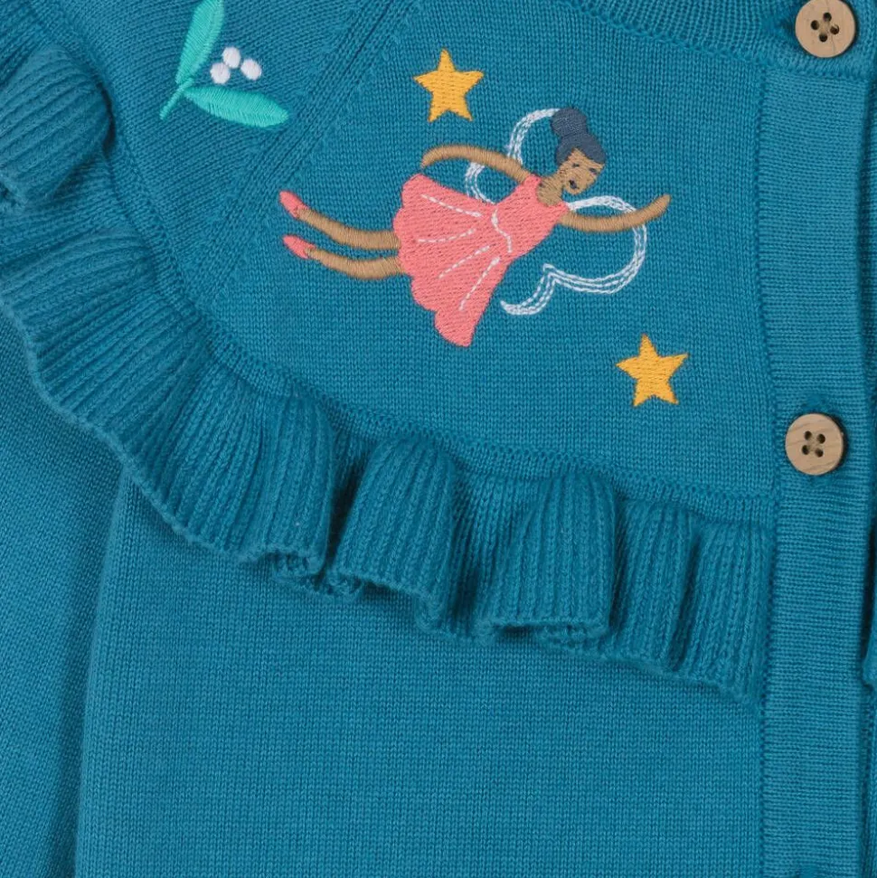 Girls Blue Knitted Fairy Cardigan
