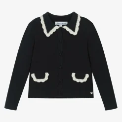 Girls Blue Knitted Wool Cardigan