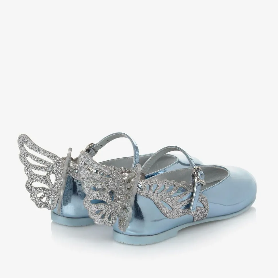 Girls Blue Leather Heavenly Shoes