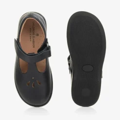 Girls Blue Leather T-Bar Shoes