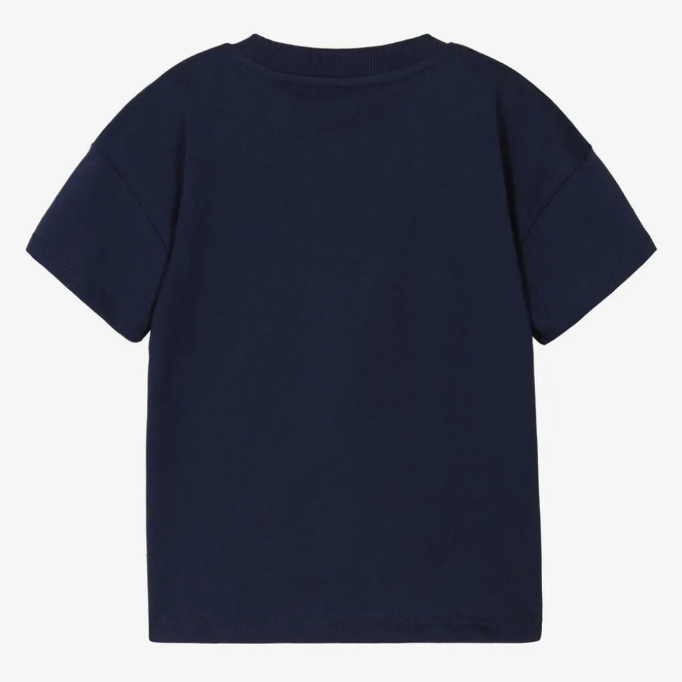Girls Blue Organic Cotton Bow T-Shirt