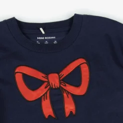 Girls Blue Organic Cotton Bow T-Shirt