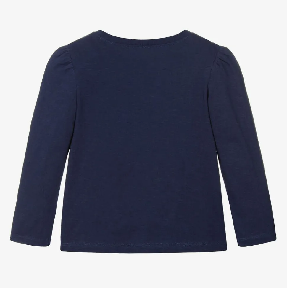 Girls Blue Reindeer Top