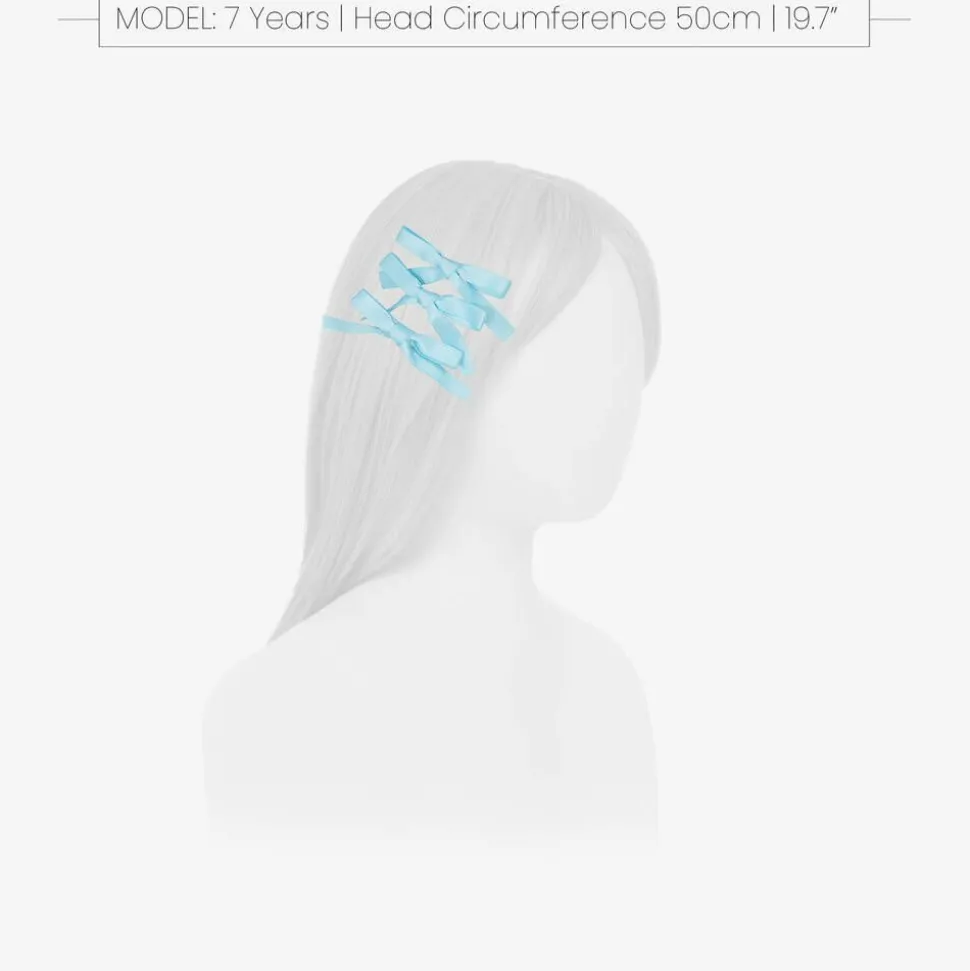 Girls Blue Satin Bow Hair Clips (3 Pack)