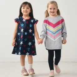 Girls Blue Sequin Star Tulle Dress