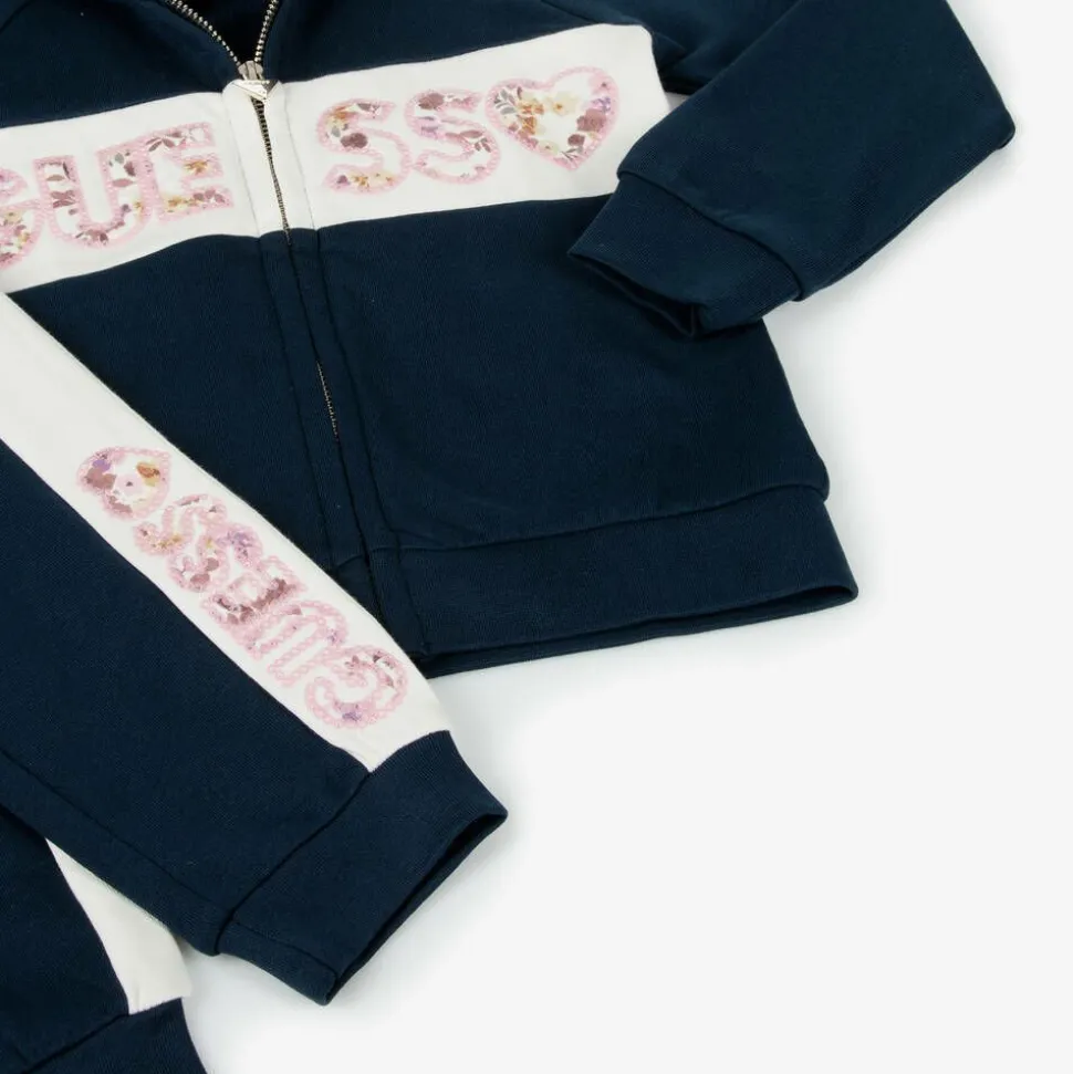 Girls Blue Sequin Tracksuit