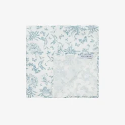 Girls Blue Toile de Jouy Print Scarf (65cm)