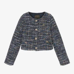 Girls Blue Tweed Jacket