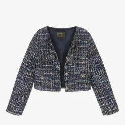 Girls Blue Tweed Jacket