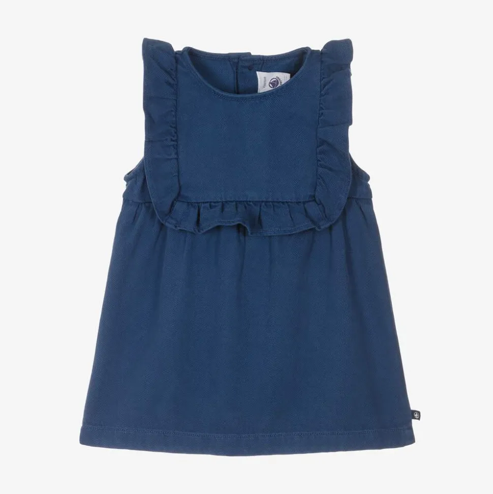Girls Blue Twill Dress