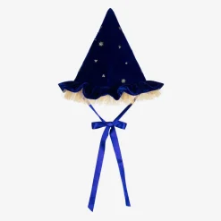 Girls Blue Velvet Wizard Hat